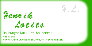 henrik lotits business card